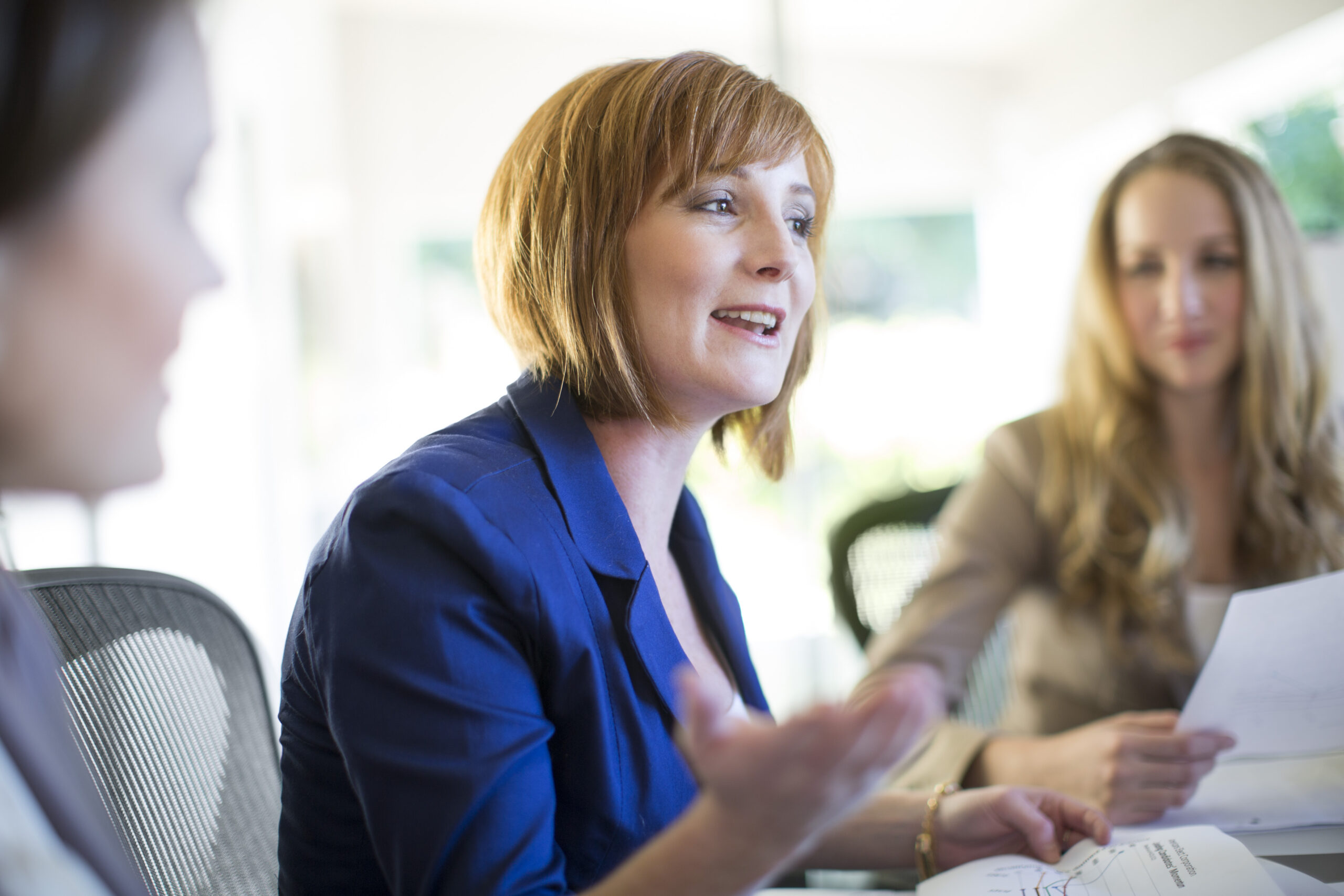 Accueil woman in a business meeting